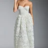 Abito a corsetto con applicazioni floreali decorato Camellia in bianco Abito a corsetto con applicazioni floreali decorato Camellia in bianco