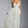 Abito a corsetto con applicazioni floreali decorato Camellia in bianco Abito a corsetto con applicazioni floreali decorato Camellia in bianco