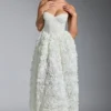 Abito a corsetto con applicazioni floreali decorato Camellia in bianco Abito a corsetto con applicazioni floreali decorato Camellia in bianco