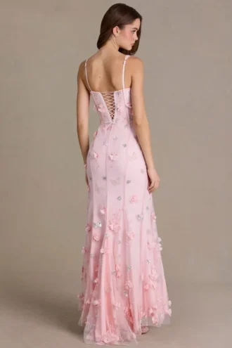 Abito a corsetto decorato Aurelia in rosa confetto
