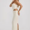 Abito a corsetto drappeggiato con cut-out decorato Saphira in bianco Abito a corsetto drappeggiato con cut-out decorato Saphira in bianco