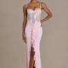Abito a corsetto in pizzo decorato Beatrix Premium in rosa confetto Abito a corsetto in pizzo decorato Beatrix Premium in rosa confetto