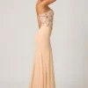 Abito a sirena con corsetto decorato Lysana in beige floreale Abito a sirena con corsetto decorato Lysana in beige floreale