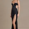 Abito bralette impreziosito in raso Fleurine, nero Abito bralette impreziosito in raso Fleurine, nero