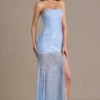 Abito con corsetto in pizzo decorato Liliane Premium in azzurro Abito con corsetto in pizzo decorato Liliane Premium in azzurro