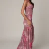 Abito corsetto asimmetrico con ruches Haruna in fantasia floreale sfocata Abito corsetto asimmetrico con ruches Haruna in fantasia floreale sfocata