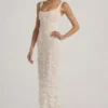 Abito corsetto con scollo morbido e applicazioni decorative Vasanta in bianco Abito corsetto con scollo morbido e applicazioni decorative Vasanta in bianco