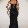 Abito corsetto con scollo morbido e applicazioni decorative Vasanta in nero