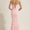 Abito corsetto con scollo morbido e applicazioni decorative Vasanta in rosa