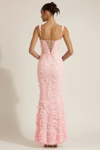 Abito corsetto con scollo morbido e applicazioni decorative Vasanta in rosa Abito corsetto con scollo morbido e applicazioni decorative Vasanta in rosa