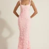 Abito corsetto con scollo morbido e applicazioni decorative Vasanta in rosa