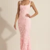 Abito corsetto con scollo morbido e applicazioni decorative Vasanta in rosa