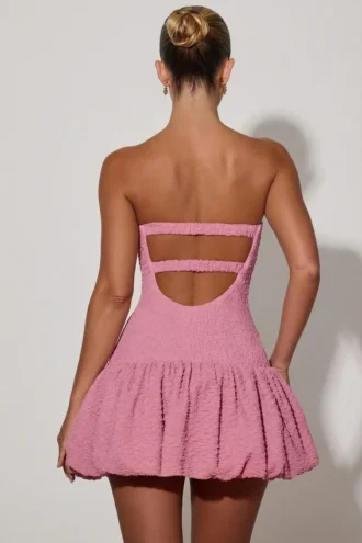 Abito corto a corsetto con orlo a palloncino e cut-out Lavinia in rosa antico Abito corto a corsetto con orlo a palloncino e cut-out Lavinia in rosa antico