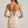 Abito corto a corsetto senza spalline con decorazioni Eliselle in avorio Abito corto a corsetto senza spalline con decorazioni Eliselle in avorio