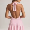Abito corto A-line con scollo all’americana in TENCEL™ Modal, colore rosa pastello Abito corto A-line con scollo all’americana in TENCEL™ Modal, colore rosa pastello