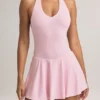 Abito corto A-line con scollo all’americana in TENCEL™ Modal, colore rosa pastello Abito corto A-line con scollo all’americana in TENCEL™ Modal, colore rosa pastello