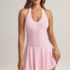 Abito corto A-line con scollo all’americana in TENCEL™ Modal, colore rosa pastello Abito corto A-line con scollo all’americana in TENCEL™ Modal, colore rosa pastello