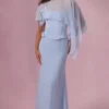 Cappa in chiffon Velina in blu polvere Cappa in chiffon Velina in blu polvere