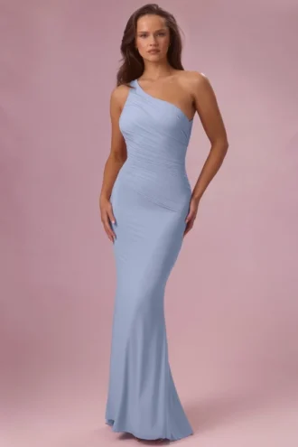 Abito da damigella in jersey Annelise in azzurro polvere