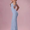 Abito da sera Lillienne con scollo a cuore in pizzo, colore blu polvere Abito da sera Lillienne con scollo a cuore in pizzo, colore blu polvere