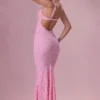 Abito da sera Lillienne in pizzo con scollo a cuore in rosa cipria Abito da sera Lillienne in pizzo con scollo a cuore in rosa cipria