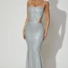 Abito Katalia con cut-out decorati in argento Abito Katalia con cut-out decorati in argento