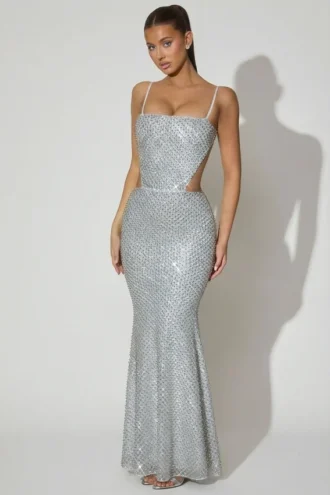 Abito Katalia con cut-out decorati in argento