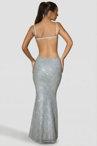 Abito Katalia con cut-out decorati in argento
