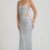 Abito Katalia con cut-out decorati in argento Abito Katalia con cut-out decorati in argento