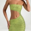Abito lungo a fascia con cut-out decorato Alamea in verde pera Abito lungo a fascia con cut-out decorato Alamea in verde pera