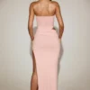 Abito lungo a fascia con cut-out in morbido jersey Zorya, rosa