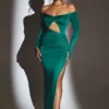 Abito lungo con cut-out Audra in verde smeraldo Abito lungo con cut-out Audra in verde smeraldo