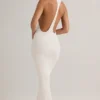 Abito lungo con scollo all’americana in modal Imelda, bianco Abito lungo con scollo all’americana in modal Imelda, bianco