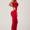 Abito lungo Dolcezza con scollo a cuore in rosso Abito lungo Dolcezza con scollo a cuore in rosso
