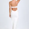 Abito lungo Elisana con scollo all’americana e bordi in pizzo, in TENCEL™ Modal, bianco Abito lungo Elisana con scollo all’americana e bordi in pizzo, in TENCEL™ Modal, bianco