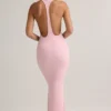 Abito lungo Imelda in modal con scollo a vogatore in rosa confetto