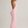 Abito lungo Imelda in modal con scollo a vogatore in rosa confetto