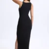 Abito lungo Zora in modal con scollo profondo e cut-out, nero Abito lungo Zora in modal con scollo profondo e cut-out, nero