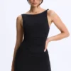 Abito micro mini A-line con ruches in modal Ione, colore nero Abito micro mini A-line con ruches in modal Ione, colore nero