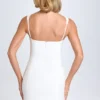 Abito micro mini Amaria con scollo a cuore in bianco