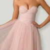 Abito midi a corpetto in tulle Cindy in rosa antico Abito midi a corpetto in tulle Cindy in rosa antico