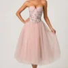 Abito midi a corpetto in tulle Cindy in rosa antico Abito midi a corpetto in tulle Cindy in rosa antico