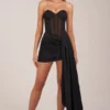 Abito mini a corsetto con allacciatura Norah Bandeau in nero Abito mini a corsetto con allacciatura Norah Bandeau in nero