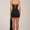 Abito mini a corsetto con allacciatura Norah Bandeau in nero Abito mini a corsetto con allacciatura Norah Bandeau in nero