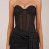 Abito mini a corsetto con allacciatura Norah Bandeau in nero Abito mini a corsetto con allacciatura Norah Bandeau in nero