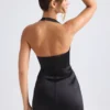Abito mini a tulipano strutturato con scollo all’americana Harmonia in nero