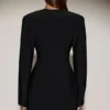 Abito mini blazer monopetto Azelie in nero Abito mini blazer monopetto Azelie in nero