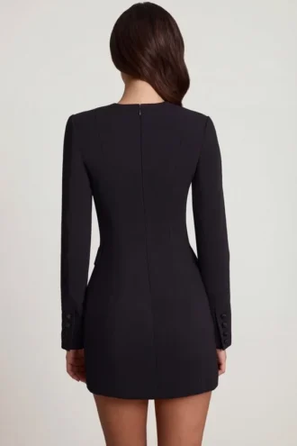 Abito mini blazer strutturato monopetto Samantae in nero