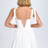 Abito mini con corpetto arricciato Marianna in bianco