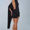 Abito mini drappeggiato Lida in nero Abito mini drappeggiato Lida in nero